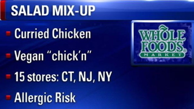 VIDEO: Mislabeled curried chicken salad and the vegan version could pose allergic risk.