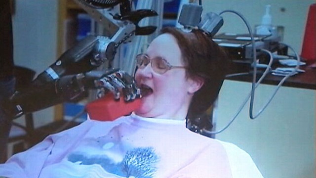 VIDEO: Jan Scheuermann, 52, can now feed herself thanks to technology from Pittsburgh researchers.