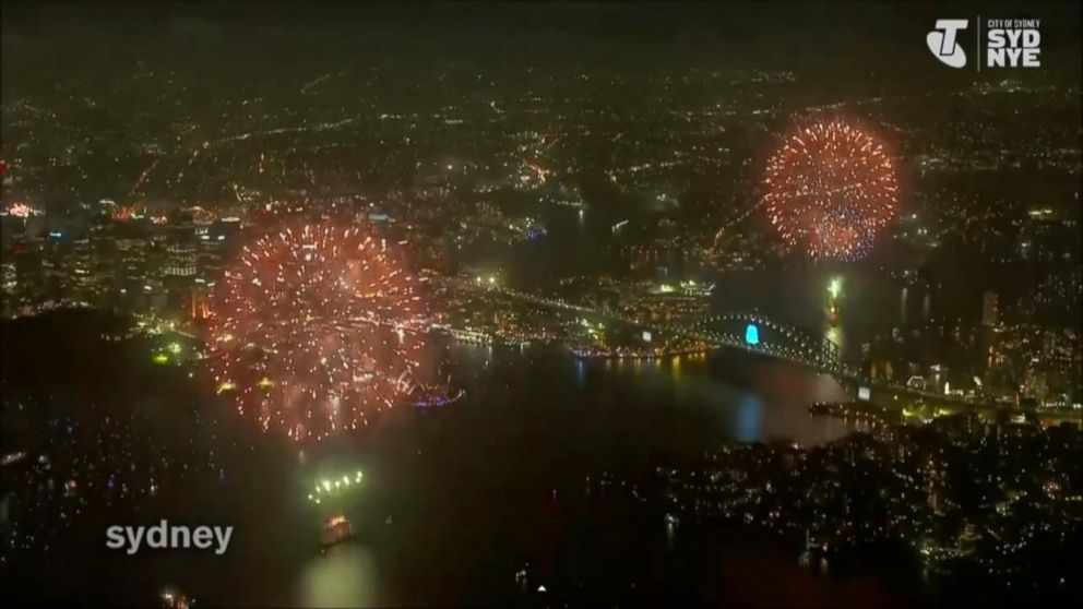 VIDEO: See the dazzling display from 1,000 feet over Sydney Harbor.