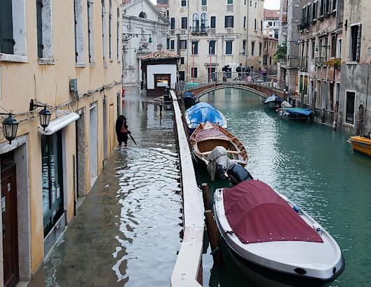 Venice Floods as Torrential Rain Hits the City