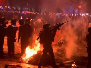 WATCH: Nighttime protests