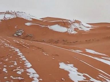 WATCH: Rare snowfall hits the Sahara Desert