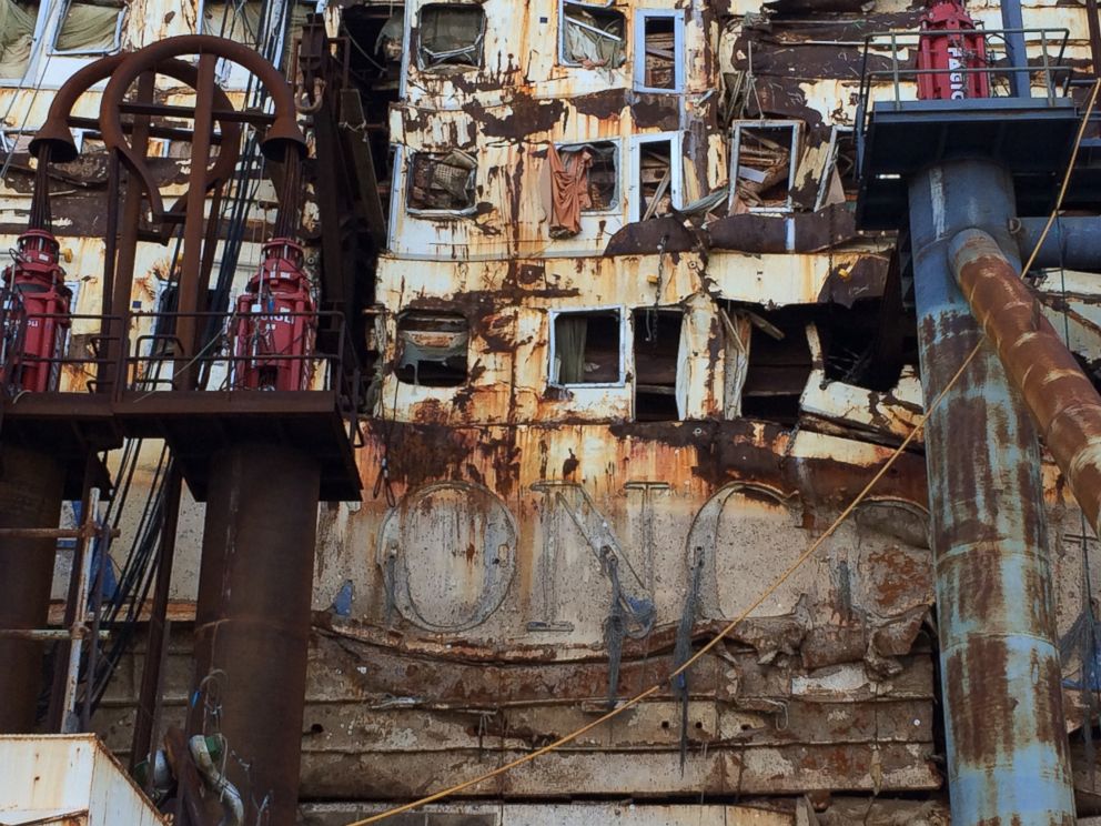 PHOTO: The Costa Concordia sits out by the breakwater in the Port of Genoa, Feb. 11, 2015.