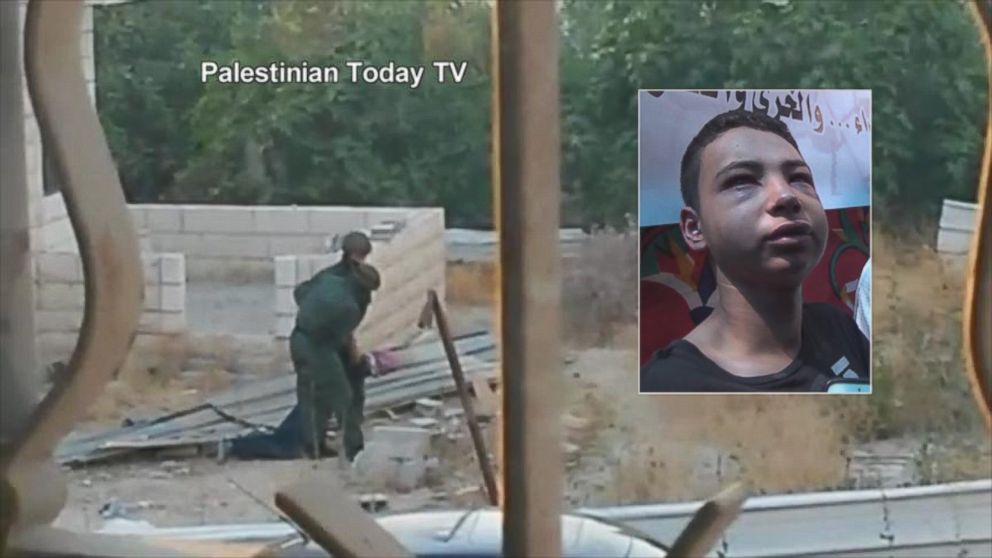PHOTO: Tariq Abu Khdeir, 15, a U.S. citizen who goes to school in Florida, is shown being beaten by Israeli soldiers in this image taken from video, prior to his arrest in the Shuafat neighborhood of Jerusalem.