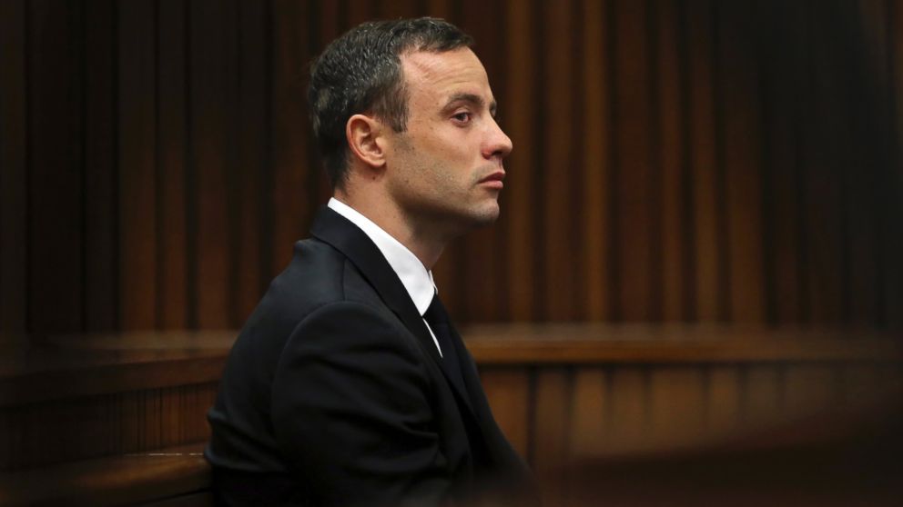 PHOTO: Oscar Pistorius sits in the dock at a court in Pretoria, South Africa, April 7, 2014.