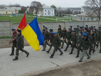 Ukrainian Troops Stare Down Russian Forces