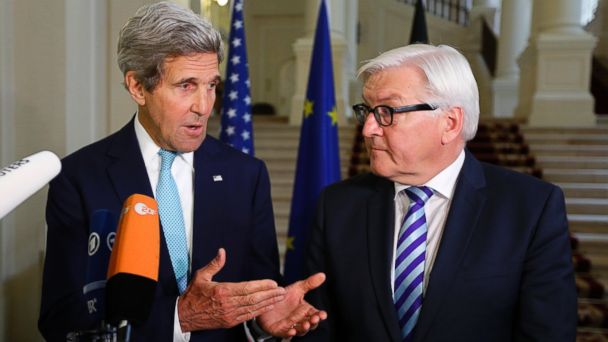 Kerry German FM AP john kerry frank walter steinmeier jt 140713 16x9 608 On Heels of Spy Controversy, Kerry Meets With German Counterpart in Vienna