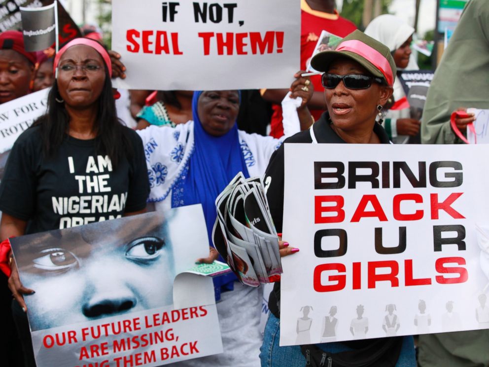PHOTO: Women attend a demonstration in Lagos, Nigeria