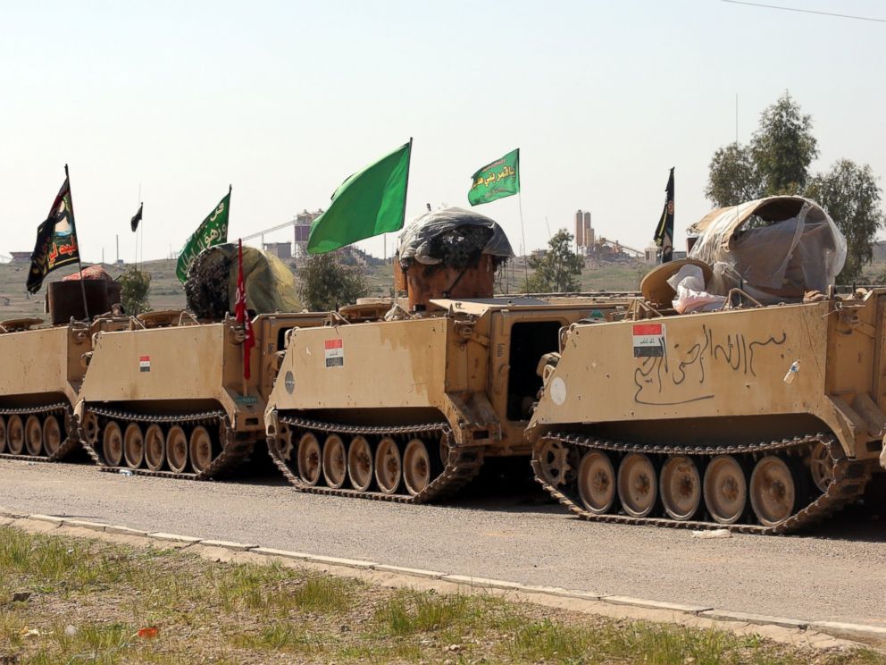 PHOTO: Iraqi Army and volunteer fighters prepare at Sedull Udeyim region before an operation against ISIS fighters in Tikrit, Iraq on March 1, 2015.