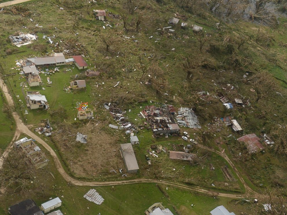 PHOTO: This aerial photo taken on March 16, 2015 shows the cyclone-ravaged Vanuatu, March 16, 2015.
