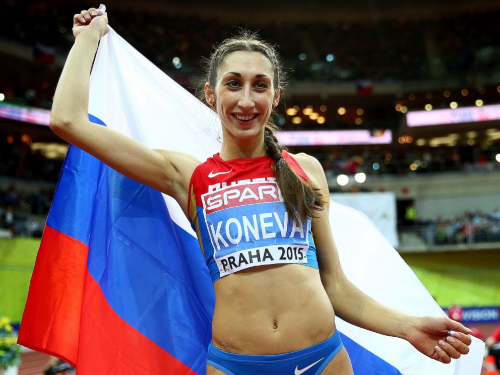PHOTO: Yekaterina Koneva of Russia wins gold in the Womens Triple Jump Finalduring day three of the 2015 European Athletics Indoor Championships at O2 Arena, March 8, 2015, in Prague.