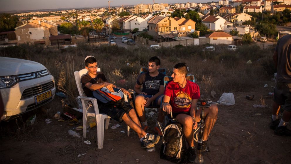 Photos Show Israelis Gathering Watch Gaza Air Strikes ABC News