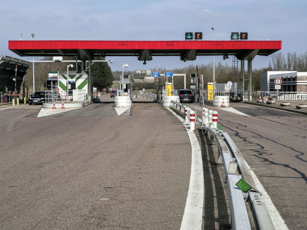 PHOTO: A view of the A6 toll is seen on March 11, 2015 in Avallon, France.
