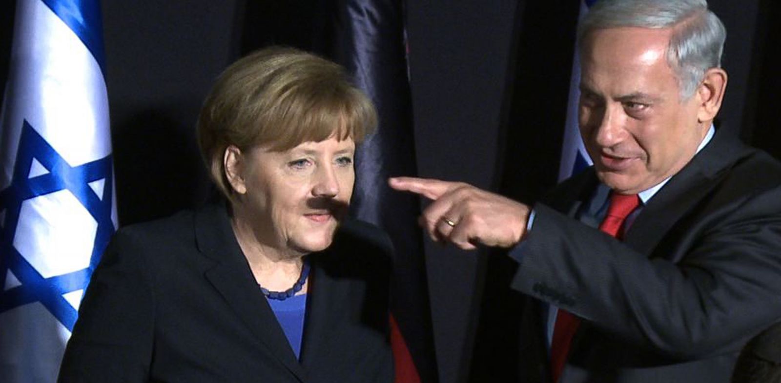 PHOTO: In this video grab, German Chancellor Angela Merkel and Israeli Prime Minister Benjamin Netanyahu gesture during a joint press conference at the King David hotel in Jerusalem, Feb. 25, 2014.
