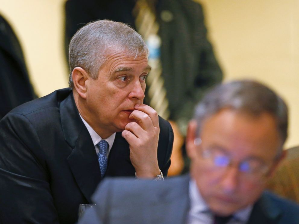 PHOTO: Britains Prince Andrew, pauses during a break in sessions on day two of the World Economic Forum (WEF) in Davos, Switzerland, Jan. 22, 2015.