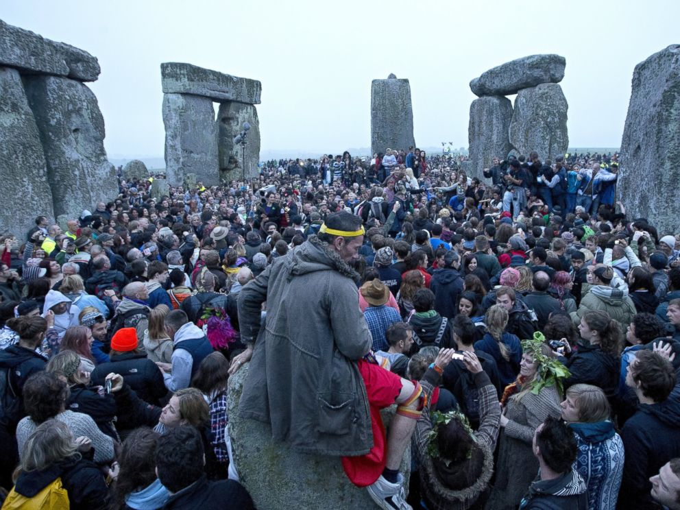PHOTO: Revelllers celebrate the pagan festival of the summer solstice
