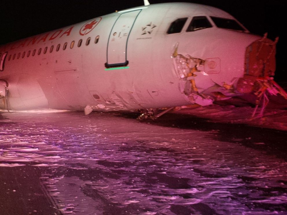 PHOTO: An Air Canada plane crashed landed at the Halifax international airport on March 29, 2015, injuring several people on board.