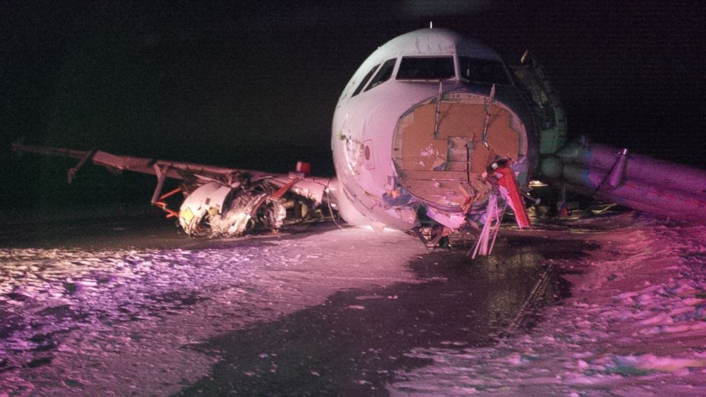PHOTO: An Air Canada plane crashed landed at the Halifax international airport on March 29, 2015, injuring several people on board.