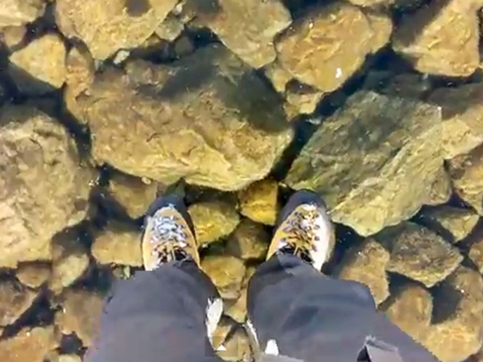 PHOTO: The video, titled Walking on beautiful clean ice in Slovakian Mountains, is described as being taken in the High Tatras Mountains in Slovakia.