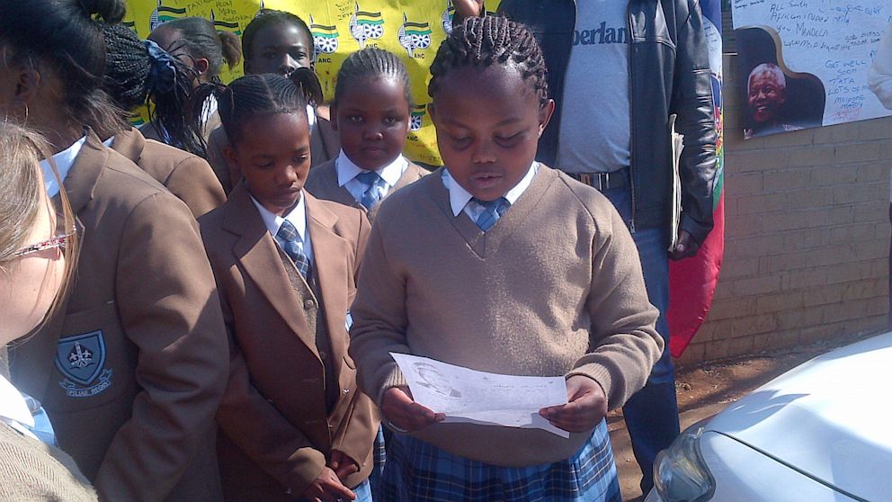 PHOTO: Neo Malahla, 9, letter to Nelson Mandela