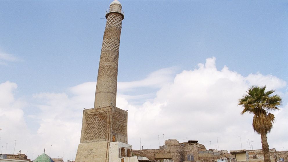 Mosul's landmark Great Mosque of al-Nuri and leaning minaret destroyed
