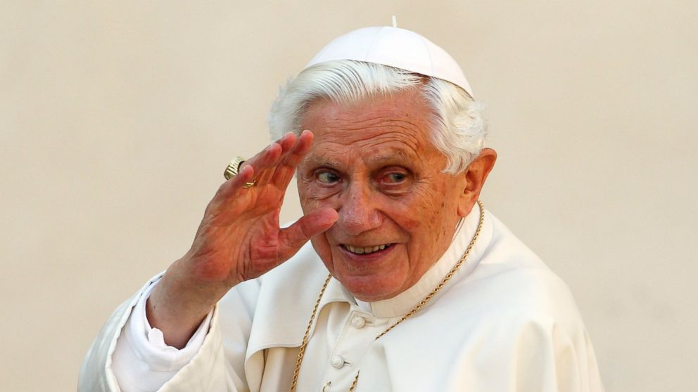 PHOTO: Pope Benedict XVI waves as he arrives to lead the general audience in Saint Peters square, at the Vatican, Oct. 24, 2012.