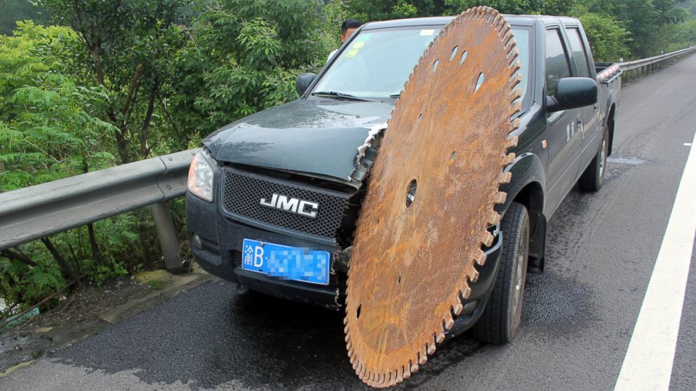 rc car with saw blades
