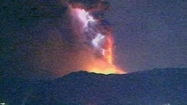 Japanese Volcano Erupting