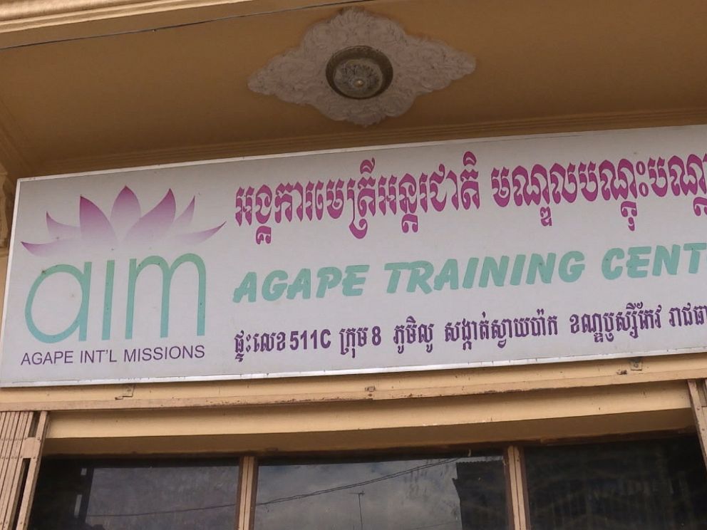 Outside of Agape International Missions (AIM), an organization dedicated to fighting child sex trafficking in Cambodia.