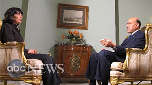 Photo: Christiane Amanpour speaks with Egyptian Vice President Omar Suleiman in an exclusive interview.