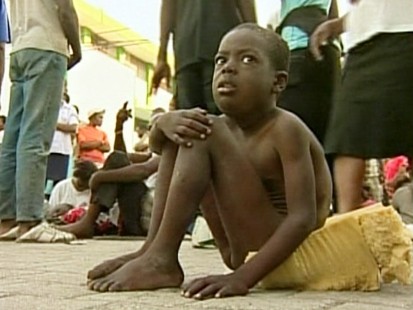 VIDEO: Earthquake victims wait for aid in the streets of Port-au-Prince.