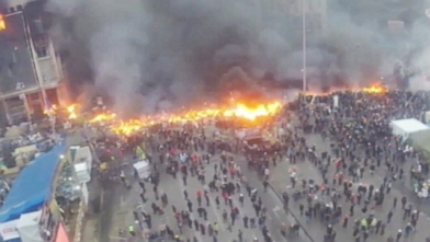 VIDEO: Video shows Kiev after a night of violence between police and anti-government protesters.
