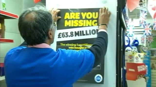 VIDEO: National Lottery is trying to find the person who purchased the ticket in a town north of London.