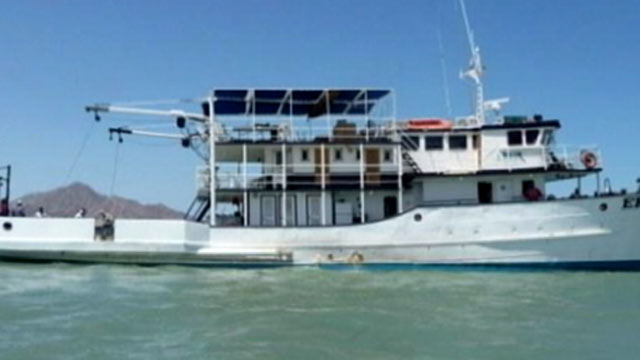 PHOTO: One person drowned and six others are missing after a chartered fishing boat capsized off Mexicos Baja California peninsula.