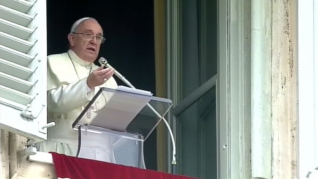 VIDEO: The 77-year-old pontiff slipped-up his words during a Sunday sermon about charity.