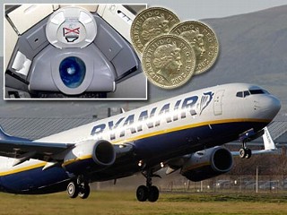 Photo: Ryanair chief executive, Michael O'Leary, said in a BBC1 Breakfast programme that the airline is looking into charging it's passengers £1 to use the loo. The airline would install coin slots which accept both coins and credit cards to reduce costs
