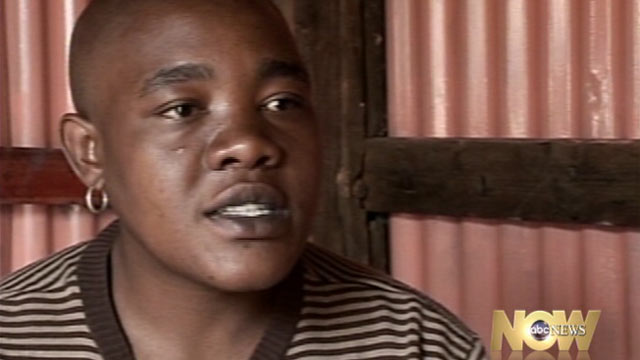 PHOTO: A victim speaks out against "corrective" rape. In South Africa, homophobic men are raping lesbians to "turn them straight".