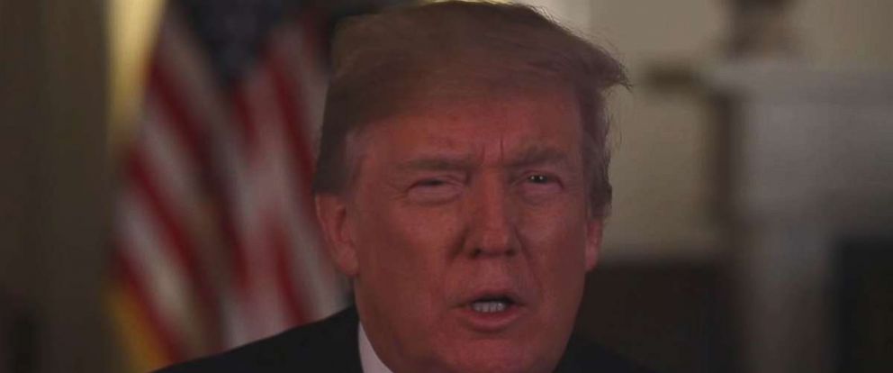 PHOTO: President Trump speaks in a taped message that was played at a Jan. 3, 2018, reception hosted by the US Mission to the UN to thank countries that voted against or abstained, from the UNs condemnation of recognizing Jerusalem as Israels capital.