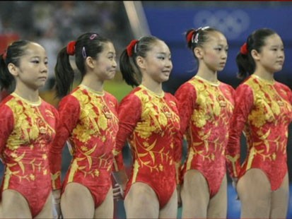 Picture of Chinese gymnasts.