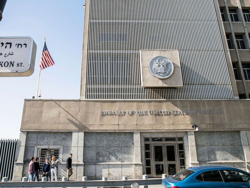 PHOTO: A picture taken on Jan. 20, 2017 shows the exterior of the U.S. Embassy building in the Israeli coastal city of Tel Aviv.