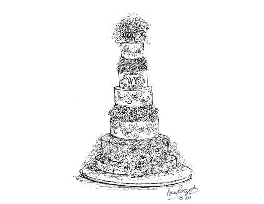 Royal Wedding Cake Sketches