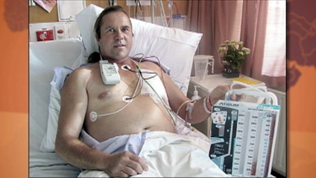 VIDEO: Steven McCormack was blown up twice his size after falling on an air hose.
