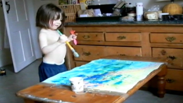 VIDEO: Proceeds from the sales of Iris Grace Halmshaws paintings go to her therapy.