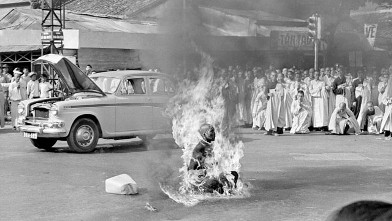 PHOTO: Thich Quang Duc, a Buddhist monk, burns himself to death on a Saigon street June 11, 1963 to protest alleged persecution of Buddhists by the South Vietnamese government.