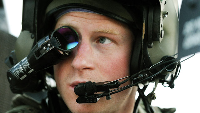 PHOTO: Prince Harry wears his monocle gun sight as he sits in the front seat of his cockpit at the British controlled flight-line in Camp Bastion southern Afghanistan, Dec. 12, 2012.