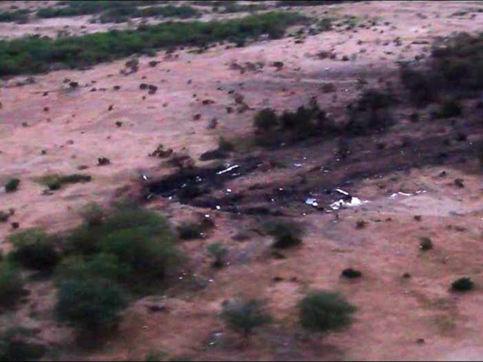 PHOTO: This photo provided on July 25, 2014 by the French army shows the site of the Air Algerie plane crash in Mali.