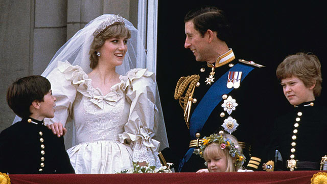 PHOTO: Prince Charles Diana, Princess of Wales, are shown on their wedding day on the balcony of Buckingham Palace in London, July 29, 1981.