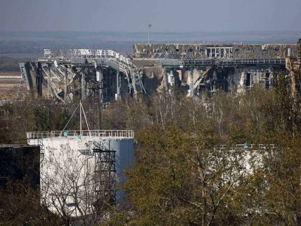 PHOTO: A view of the destroyed main terminal building of the International airport in the town of Donetsk, eastern Ukraine, Oct. 7, 2014.