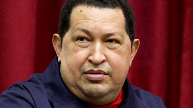  Venezuela's President Hugo Chavez speaks during a televised program from the Miraflores presidential palace in Caracas, Venezuela on April 11, 2012.