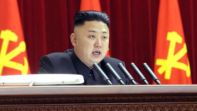 PHOTO: North Korean leader Kim Jong Un gives a speech during a plenary meeting of the central committee of the ruling Workers Party in Pyongyang, North Korea, March 31, 2013.